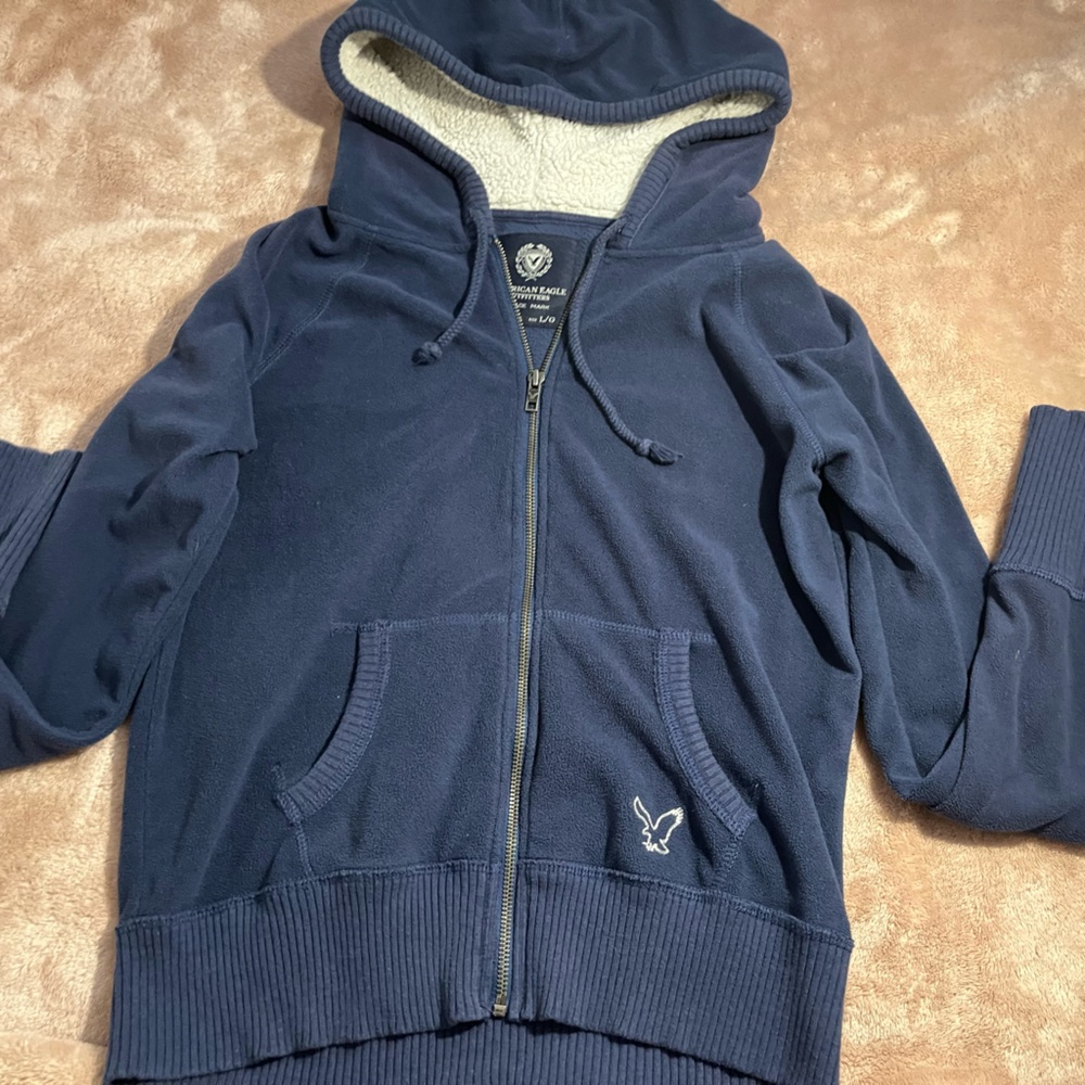 American Eagle Outfitters Blue Fleece Hoodie